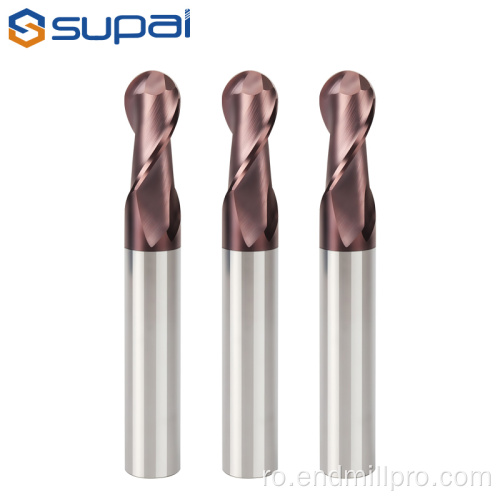 Carbidul solid 2 Flutes Ball End Mill